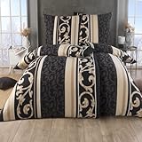 BFW 4 TLG Warme Microfaser Fleece Winter Bettwäsche 135x200 + 80x80 viel...