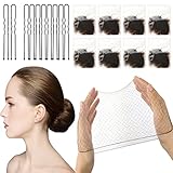 Sularpek Unsichtbare Haarnetze, 24 Stück Haarnetze Elastisches with 10 Schwarze...