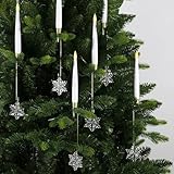 Dixmas Weihnachtsbaumkerzen mit Fernbedienung, LED Stabkerzen mit Timer, 12...