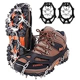 WIN.MAX Steigeisen Grödel Eisspikes, Schuhkrallen mit19 Edelstahl Zähne Spikes...