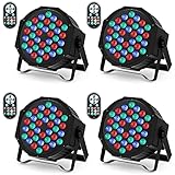 U`King 4 Pack RGB LED Par Strahler, 36 LED Bühnenlicht Partylicht mit...