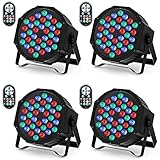 U`King 4er Pack LED Par Strahler 36 LED Bühnenlicht Partylicht RGB DMX512 mit...