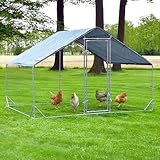 zooprinz XXL Freilaufgehege aus Metall mit Sonnendach/Regenschutz für Hühner...