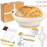 Toyvile 10-teilig Gärkorb Brot Set, 23cm Gärkörbchen zum Brotbacken,...