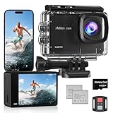 Action Cam 4K60 FPS mit 64GB Karte,8X Zoom 40M Unterwasserkamera,48MP mit EIS...