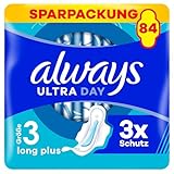 Always Ultra Damenbinden Long Plus (Größe 3) mit Flügeln 84 Stück, Super...