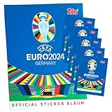 Generisch Topps UEFA EURO 2024 Sticker - Fußball EM Sammelsticker - 1 Album + 5...