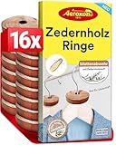 Aeroxon Zedernholz Mottenschutz – 2x8 Mottenschutz Ringe gegen Kleidermotten,...
