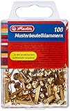 Herlitz 8770307 Musterbeutelklammer, Metall, Rundkopf, 100 Stück In Hängebox,...