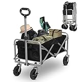 HOBBYZOO Bollerwagen Faltbar, 600D Oxford-Stoff, Handwagen 100 kg Tragkraft -...