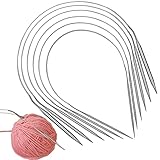 Aeeque Rundstricknadeln Set 40 cm, 6 Stück Edelstahl, Metall Stricknadel für...