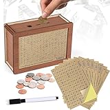 Spardose Aus Holz,Retro Sparbüchse Aufbewahrungsbox,Sparbox mit Zahlen...