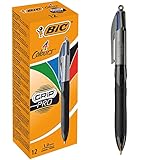 BIC 4 Farben Kugelschreiber Set 4 Colours Grip Pro, mit gummierter...
