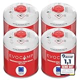 EVOCAMP 4X Propan Butan Gaskartuschen 450g einsetzbar für Weber Grills...