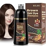 Haarfarbe Braune, Haarfärbeshampoo Braune für Graues Haar, Brown Hair Dye...