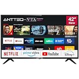 Antteq AV42F3 Fernseher 42 Zoll (106 cm) Smart TV mit Netflix, Prime Video,...