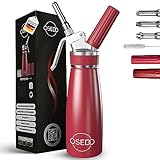 OSEDO® Sahnespender 500ml - inkl. 3 Edelstahl Tüllen + 2 Kapselhalter +...