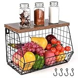 Gaethra Obstkorb Hängend, Metall Küchenregal Hängend, Obstkorb Wand für...