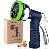 LeaderPro Gartenbrause 3/4 Hochdruck Metall Garten Handbrause 9 Sprühbilder...