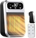 ZUSKYZU Steckdosen Heizlüfter mit Fernbedienung,Mini Keramik Heizlüfter Bad...