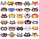 LATERN 30 Stück Tiermasken aus Filz, Kindermasken Party Taschenfüller für...