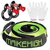 MAIKEHIGH Abschleppseil 5M x 5cm, 10 Tonnen (22,000 Lbs) Tow Rope Kit Für...