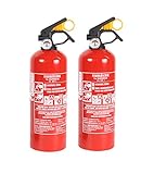 2 Stück ABC-Pulverfeuerlöscher 1kg Halterung/Manometer (GP-1X...