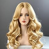 iDMRURvm Blond Lange Haare Täglich Mode Perücke Blond Haar Wigs Volumen...