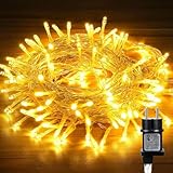 LED Lichterkette Außen, 10M 80 LED Outdoor Strom Lichterketten mit Stecker,...
