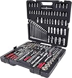 KS Tools 918.0216 1/4 Zoll + 3/8 Zoll + 1/2 Zoll CHROMEplus Steckschlüssel-Satz...