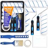 POWZOO 12er Farbroller Set,Malerset Streichen zubehör,mit XXL...