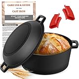 NZQXJXZ Gusseisen Topf Dutch Oven für Brotbacken, 26cm Brotbackform Auflaufform...
