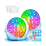 U UZOPI Poolbeleuchtung Unterwasser, Wiederaufladbar Pool Lichter Unterwasser...
