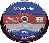 Verbatim BD-RE Single Layer Blu-ray Rohlinge 25 GB, Blu-ray-Disc mit 2-facher...