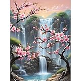 TOSTOG Diamond Painting für Erwachsene Anfänger,Wasserfall und Blumen 5D...