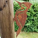 Rusty Metall Vogel Silhouette Gartendeko Specht Vogel Rostig Schmiedeeisen Kunst...