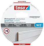 tesa Montageband Tapete&Putz, 10 kg Haltekraft pro Meter - starkes,...