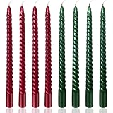 VIKY® 8 Stück Spitzkerzen Tropfkerzen 25 cm Lang - 4 Rote Kerzen & 4 Grüne...