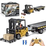 Ferngesteuertes Gabelstapler spielzeug 1:24 mit Anhänger, Nebel, Lichtern &...