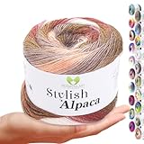 Stylish Alpaca Garn – Weiches Alpakawolle Strickgarn – 150g (525m) feines DK...