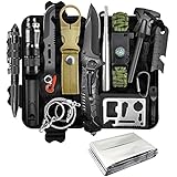 Survival Kit 13 in 1, Professionelles Notfall Survival Kit mit Klappmesser,...