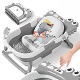 Faltbar Baby Badewanne Mit Rutschfestem Badekissen - Babywanne XXL Mit Baby...