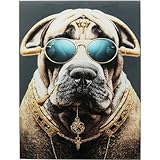 Kare Design Wandbild Fashion Dog, Bunt, Rechteckig, Glasbild, 4mm ESG...