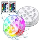 Aoreun Unterwasser LED Licht, 2 Stück Poolbeleuchtung Unterwasser Licht, 16...
