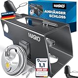 MASKO® Anhängerschloss mit Scharniersystem für Angekoppelte & Abgekoppelte...
