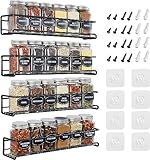 Gewürzregale, Organizer, 4 Etagen, zum Aufhängen, Edelstahl, Wandmontage, mit...