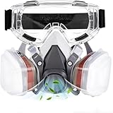 sykua Atemschutzmaske, Halbmaske mit Filtern und Schutzbrille für Sprühfarbe,...