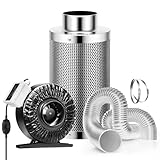 VIVOSUN Abluftset 100mm Rohrventilator mit Drehzahlregler 345m³h inklusive...