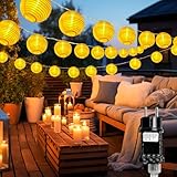 btfarm Lampions Lichterkette Aussen mit Stecker, 10M 25 LED Lampions Außen...