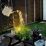 Solar Gießkanne mit Lichterkette Außen, Gartendeko Solar Lichterketten Aussen,...